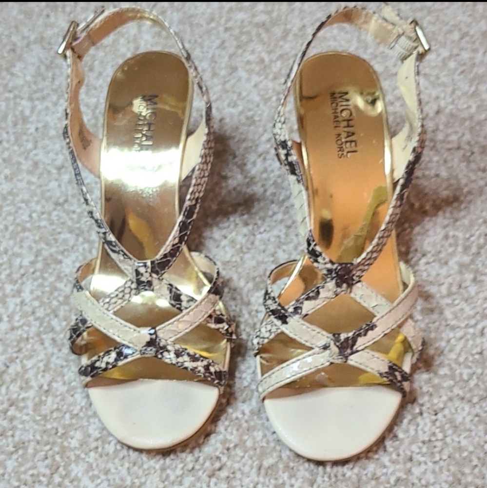 Michael Kors Snakeskin Wedge Sandals